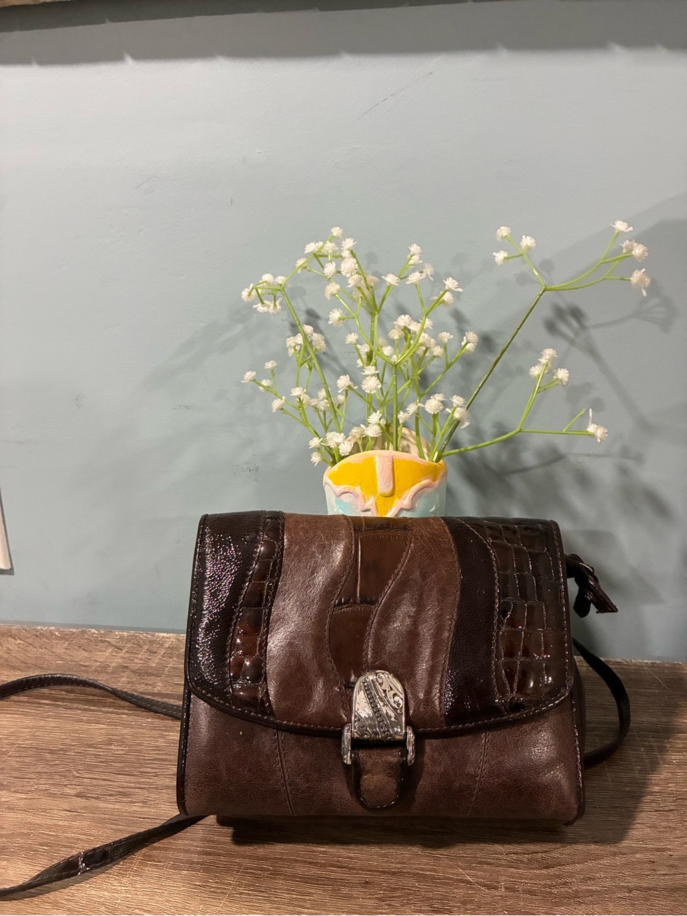 Dark Brown Leather Crossbody Bag
